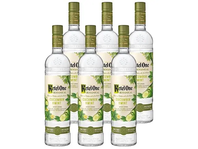 Combo Vodka Ketel One Botanical Cucumber & Mint Garrafa 750ml - 6 Uni