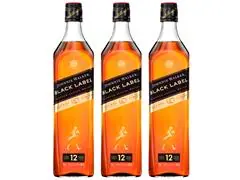 Kit 3 Whisky Blended Johnnie Walker Black Label Sherry Finish 750ml