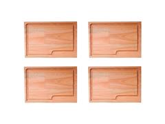 Set de 4 Platos de Madera BBQ GRILL 30x20 cm  - 0