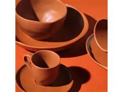 Conjunto 6 Pratos de Sobremesa Porto Brasil Bio Stoneware Terrakotta - 6