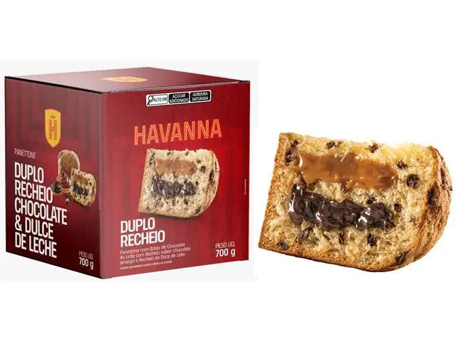 Panettone Havanna Duplo Recheio Chocolate e Doce de Leite 700G