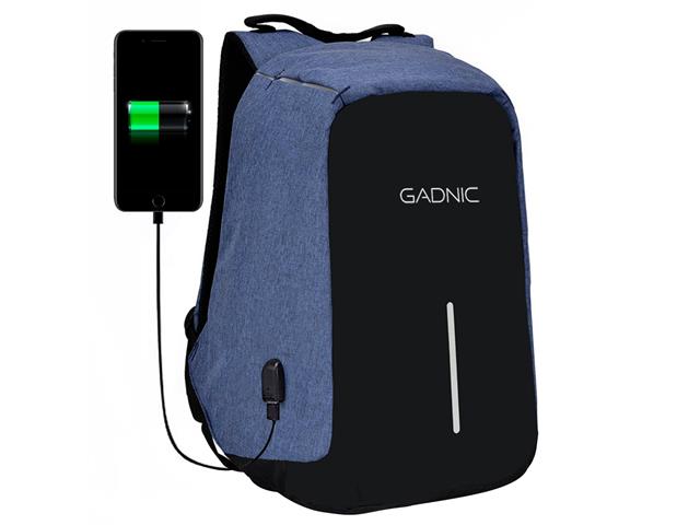 Mochila Gadnic South Port Porta Notebook Antirrobo Azul 