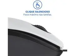 Mouse com Fio MF400 Silencioso Conexão USB 1200dpi Branco Multi MO389 - 5