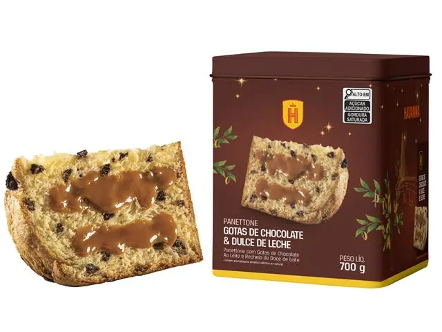 Panettone Havanna Lata Gotas de Chocolate Recheio DDL 700g