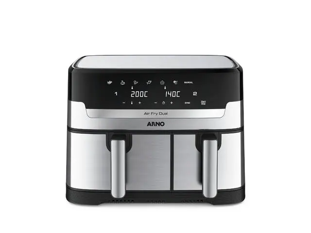 Fritadeira Airfryer Arno Dual 5,2L+3,1L Inox Digital 1800W AFD2