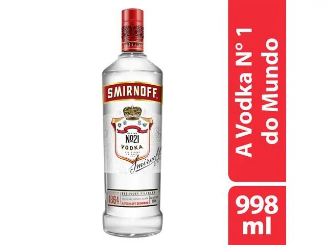 Vodka Destilada Smirnoff No.21 Red Garrafa 998ml