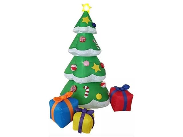 Árbol  de navidad inflable de 2,13 metros con luz led