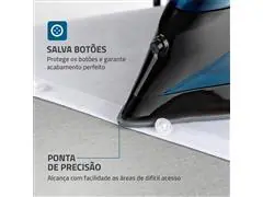 Ferro de Passar à Vapor Mondial F-53 Preto e Azul 1200W 220V - 4