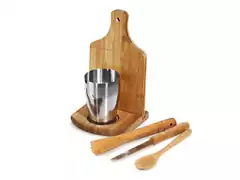 Kit para Caipirinha com Copo Inox Welf Bambu 6 peças - 2