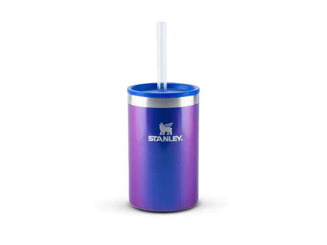 Porta Lata Can Cooler Térmico com Tampa Stanley Azul Carnaval 296ML