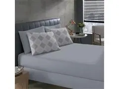 Jogo de Cama Buettner Solteiro Basic Estampado Clinton Cinza 2 Peças - 1