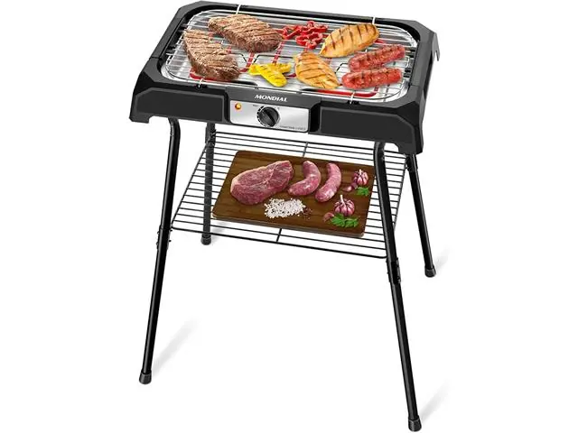 Churrasqueira Elétrica Grand Steak & Grill II 2000W Preta Mondial 110V