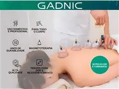 Kit 18 Ventosas com Bomba Ventosaterapia Massoterapia Gadnic - 1