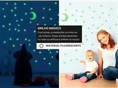 100 Estrelas Fluorescentes Neon Brilha No Escuro Teto e Parede Gadnic - 2