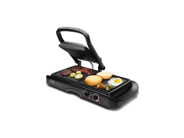 Grill 2 em 1 com Chapa Flutuante e Chapa Lisa Multi Preto 110V