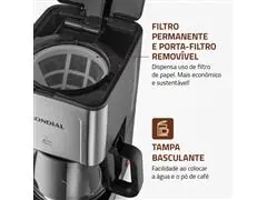 Cafeteira Elétrica Dolce Arome Mondial Preto/Inox 800W 220V - 3