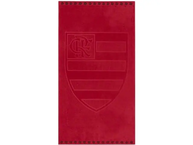 Toalha Buettner Jacquard Futebol Flamengo Vermelha Barra Trabalhada