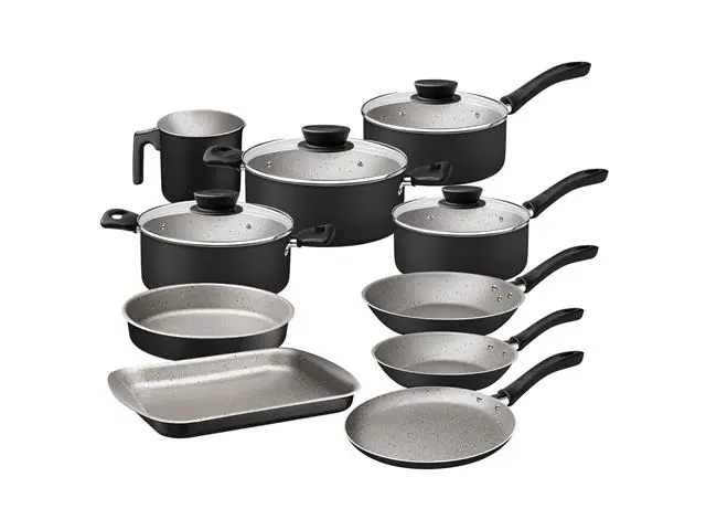 Jogo de Panelas Tramontina Linz Preto 10 Peças
