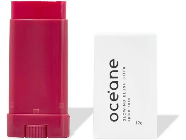 Blush em Bastão Rosa Glowing Blush Stick Spice Pink Océane Limited 12g