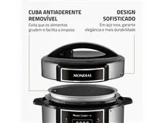 Panela de Pressão Elétrica Mondial, Master Cooker 700W 3L Preto 110V - 6