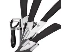 Jogo Facas Gadnic Kit Faca Cozinha Cerâmica Cabos de Silicone 5 Pçs - 5