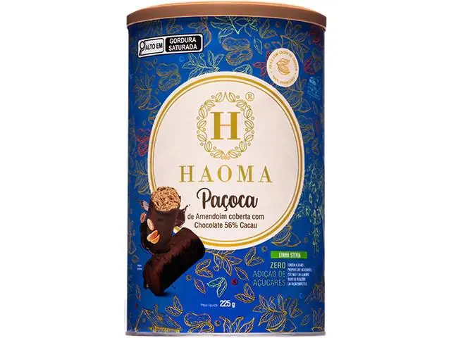 Paçoca Chocolate 56% Haoma Linha Stevia 225g