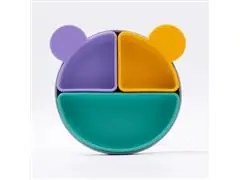 Prato Infantil Silicone com Divisórias Removíveis Ursinho Petit Piá - 0