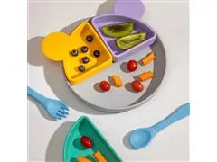 Prato Infantil Silicone com Divisórias Removíveis Ursinho Petit Piá - 5