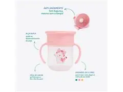 Copo de Treinamento 360° Lia com Alça e Tampa 200ml Petit Piá - 6