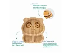Prato Infantil Bambu com Ventosa Panda Petit Piá - 5