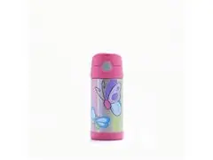 Garrafa Térmica Infantil Funtainer F401 Borboleta Rosa Thermos 355ml - 0