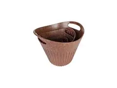 Kit Evo Cesto Cachepot 3 Peças - Imbuia - 3