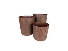 Kit Evo Vaso Tronco 3 Peças - Imbuia