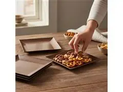 Jogo Evo Petisqueira Quadrada com 4 Peças - Imbuia - 6