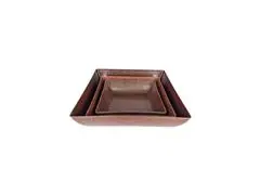 Kit Evo Saladeira Quadrada 3 Peças Imbuia