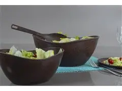 Kit Evo Tigela Oval 2 Peças - Imbuia - 4