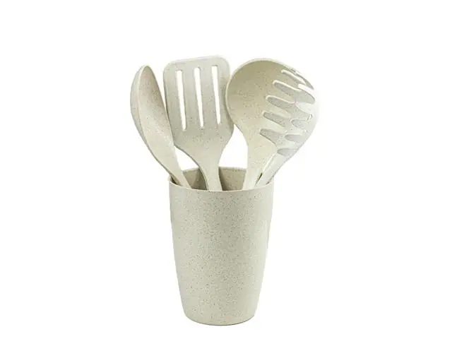 Kit Evo de Utensílios com Suporte 5 Peças Marfim