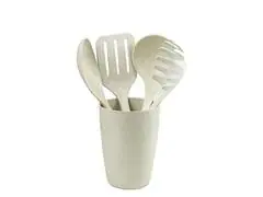 Kit Evo de Utensílios com Suporte 5 Peças Marfim
