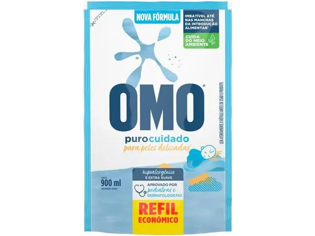 Lava-Roupas Líquido Omo Puro Cuidado 900ml Embalagem Econômica