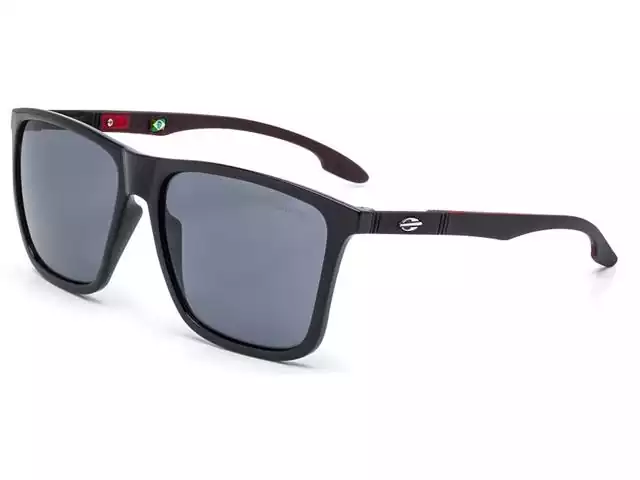 Oculos de Sol Mormaii Hawaii Preto Brilho com Vermelho Fosco