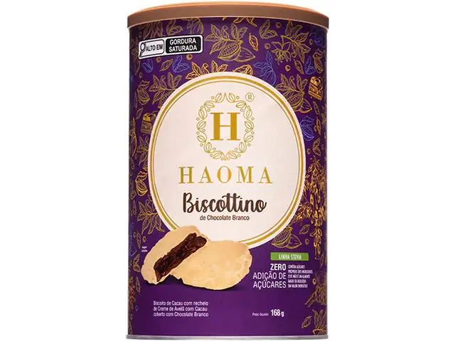 BISCOTTINO C/ COBERTURA CHOCOLATE BRANCO (STEVIA) - 168G