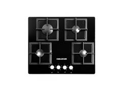 Cubierta Empotrable Challenger 60cm 4 Puestos Negro SQ 6762 AE