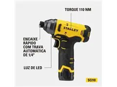 Parafusadeira Impacto Stanley 1/4" 12V 2 Baterias - 1