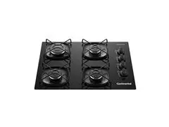 Cooktop Continental 4 Bocas Preto com Mesa de Vidro Bivolt