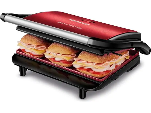 Grill Elétrico Mondial PG-01-RC Master Press Inox Red 220V