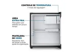 Frigobar Mondial 46L Porta Reversível Preto 110V - 2