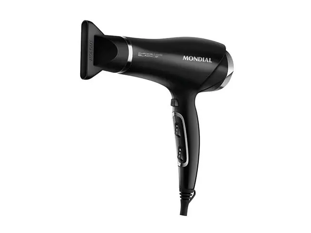 Secador de Cabelos Mondial Preto/Cromado Prata 2000W 220V