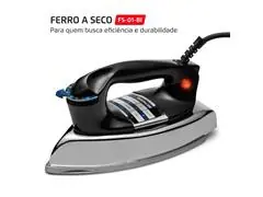 Ferro a Seco Mondial Preto/Cromado 1250W 110V - 1