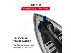 Ferro a Seco Mondial Preto/Cromado 1400W 220V - 2