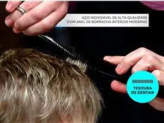 Kit Tesoura Profissional Gadnic Corte Polimento Desfiadeira 6.0 - 3